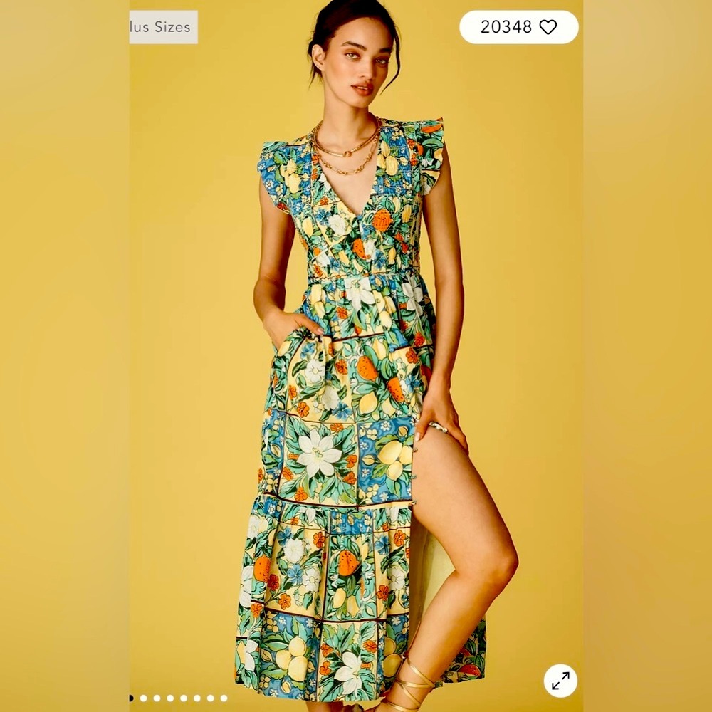 Anthropologie The Peregrine Dress - Floral Print V-Neck